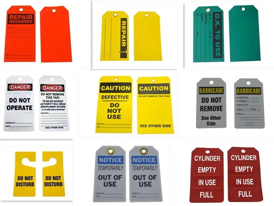 Plastic Safety Tag Polyester Waterproof Durable Lockout Scaffolding Tag